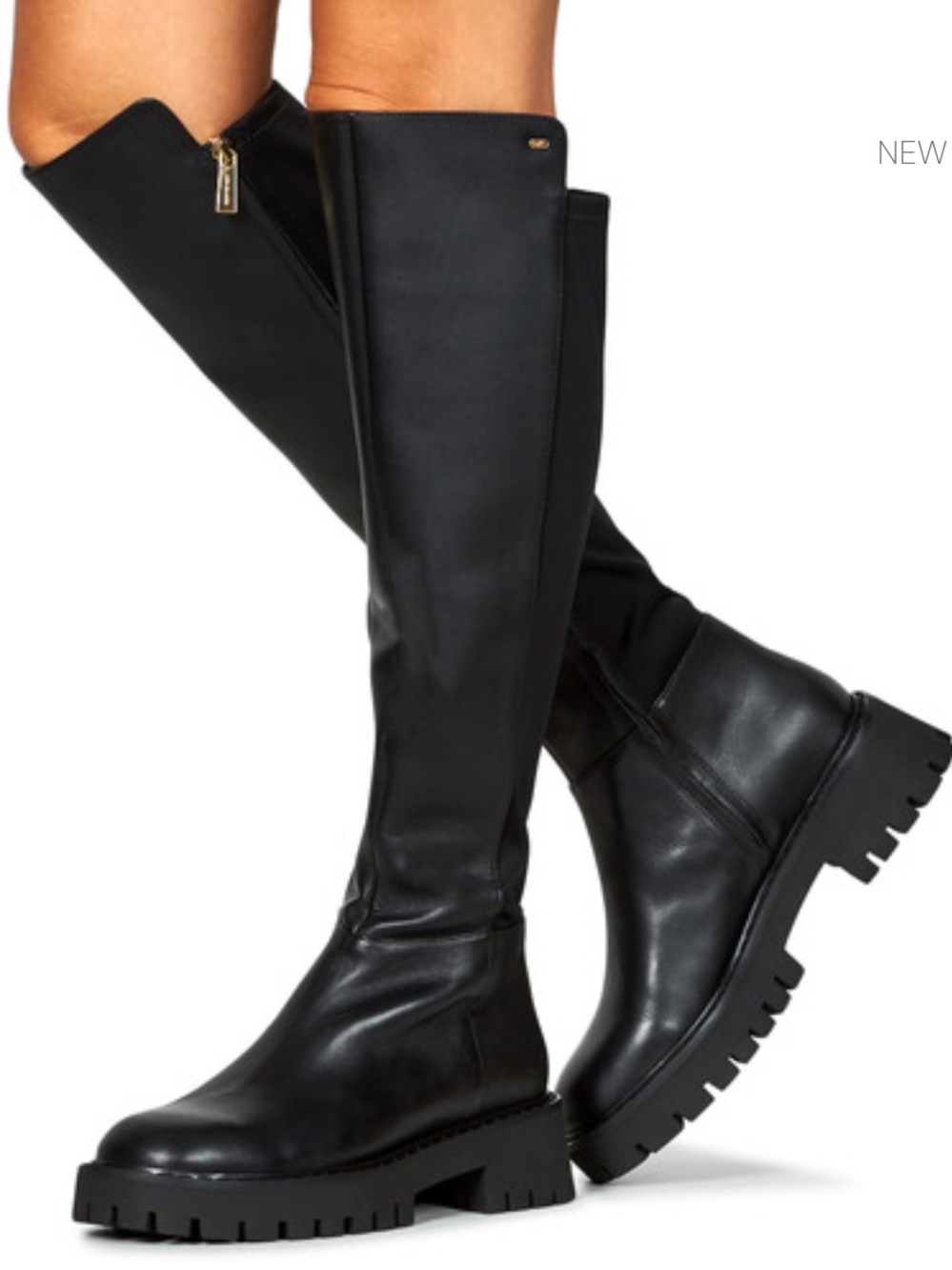 MICHAEL MICHAEL KORS
ASHER BOOT-Size 11 BLACK W/Gold hardware leather